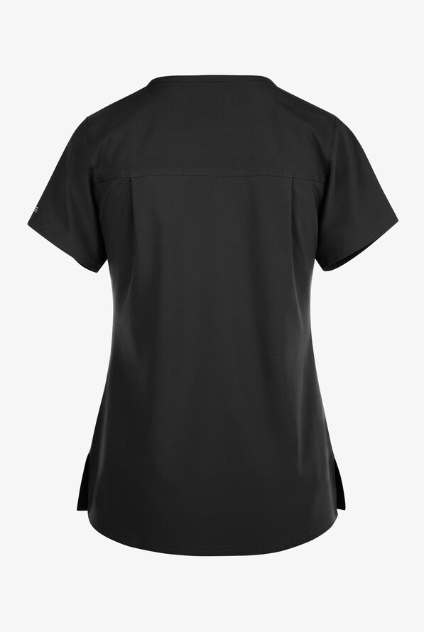 Carhartt Cross-Flex Force Women's 1-Pocket STRETCH Knit Panel Tuck In Scrub Top - Black - 2