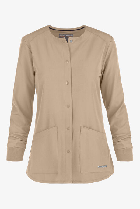 Skechers by Barco Stability Women's 2-Pocket STRETCH Warm-Up Scrub Jacket