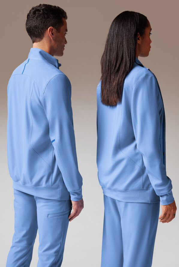 Hypothesis F-Zip Unisex Zip Front Scrub Jacket - Ceil/Royal - 3