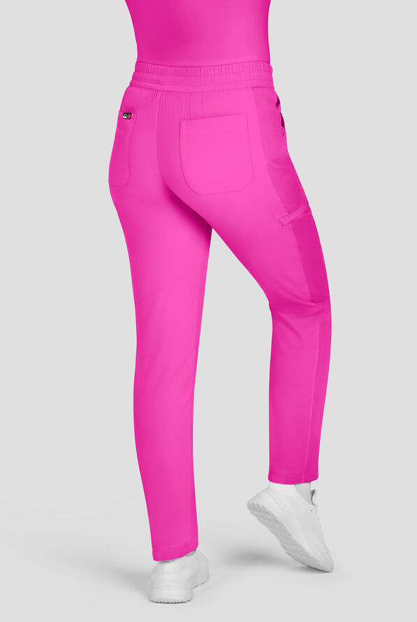 koi Lite&trade; Chessa Women's 6-Pocket Straight Leg Drawstring Scrub Pants - Hibiscus - 4