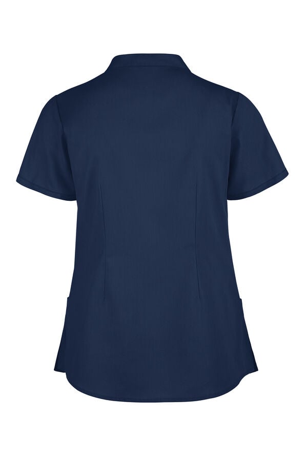 Butter-Soft Core Women's 4-Pocket Mandarin Collar Scrub Top - Navy - 3