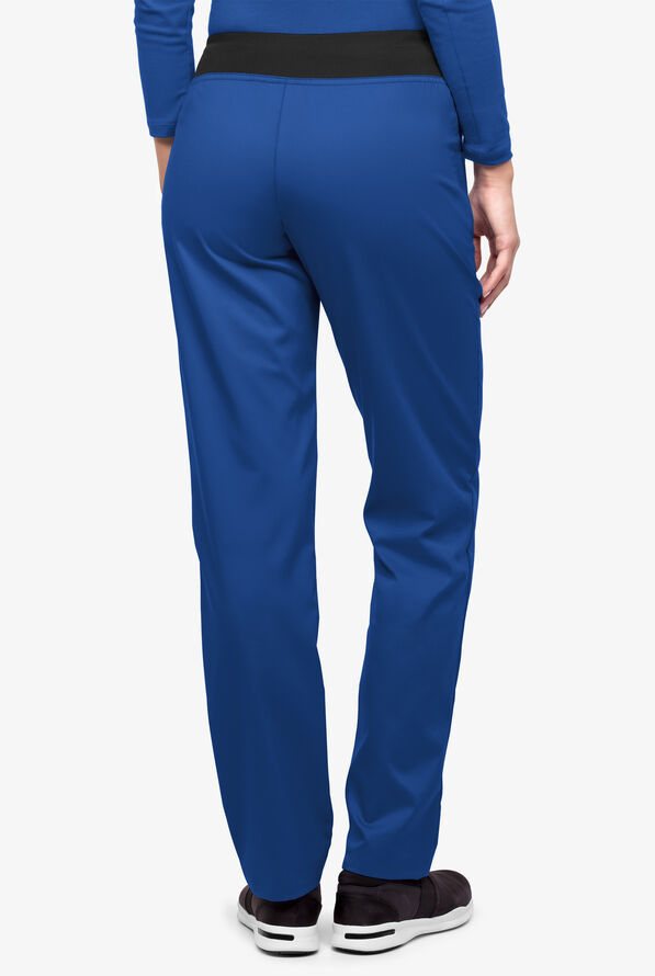Strictly Scrubs Women's 3-Pocket Straight Leg Yoga Scrub Pants - Royal/Black - 2
