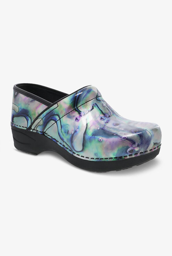 Dansko Women's XP 2.0 Silver Pearl Patent Leather Nursing Clogs - null - 5