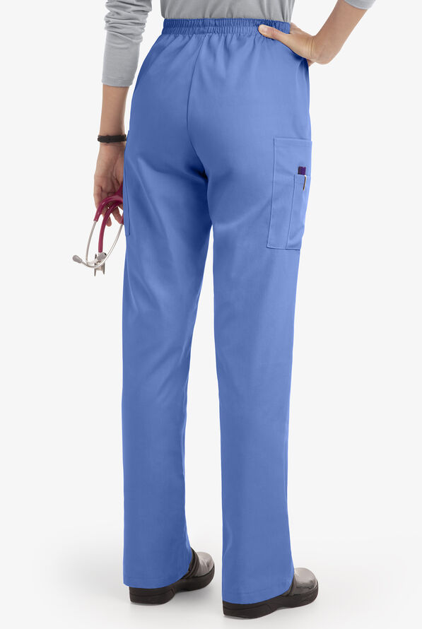 UA Best Buy Scrubs Women's 3-Pocket Elastic Waist Tapered Pants - Petite - Ceil Blue - 2