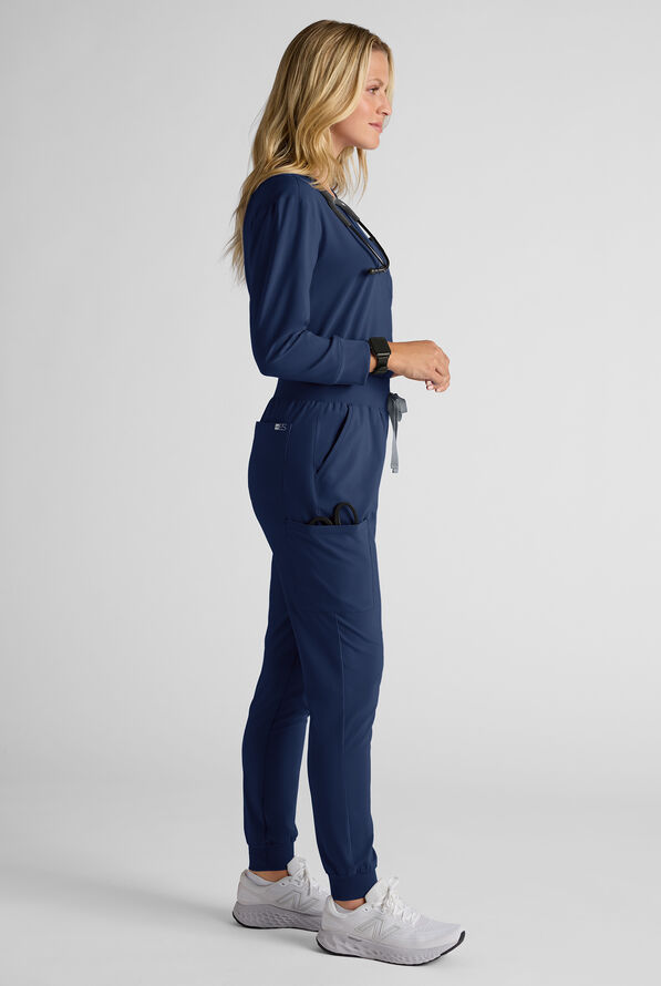Easy STRETCH Women's Scrub Set - Navy - 3