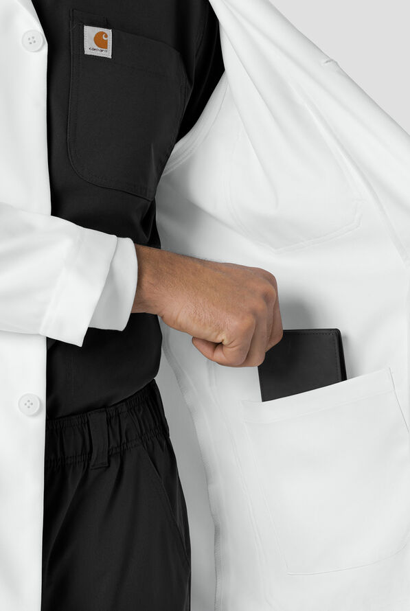 Bata de laboratorio Carhartt Performance Layers de 32" de largo con 9 bolsillos para hombre - White - 5