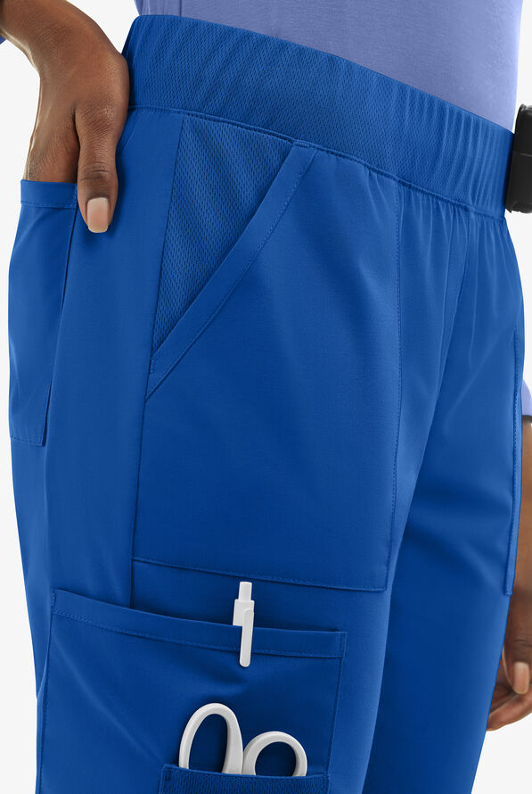 UA Exclusive Cherokee Workwear Professionals Active Women's 6-Pocket STRETCH Half Jogger Scrub Pants - Royal - 4