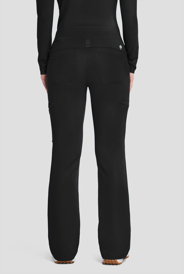 Healing Hands 360 Joelle Women's 6-Pocket STRETCH High Waist Flare Leg Scrub Pants - Black - 4