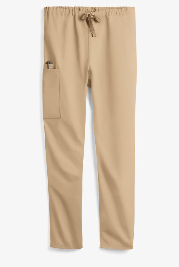 UA Best Buy Scrubs Unisex 3-Pocket Drawstring Pant - Short - Khaki - 1