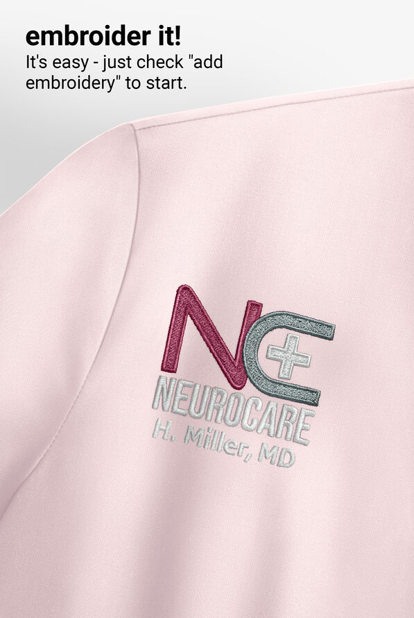 Med Couture Touch Women's 3-Pocket STRETCH Rib-Knit Side Panels Shirttail V-Neck Scrub Top - Ice Pink - 5