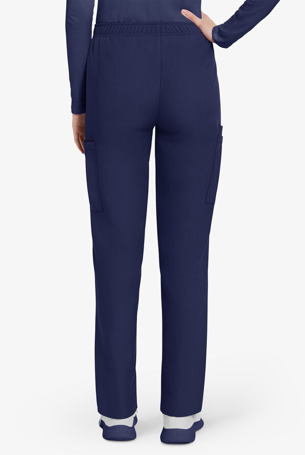 Cherokee Workwear Originals Ultra Women's 3-Pocket Pull-on Slim Leg Scrub Pants - Navy - 3