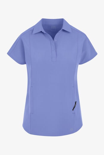 Easy STRETCH LEA Women's 3-Pocket Polo Collar Scrub Top