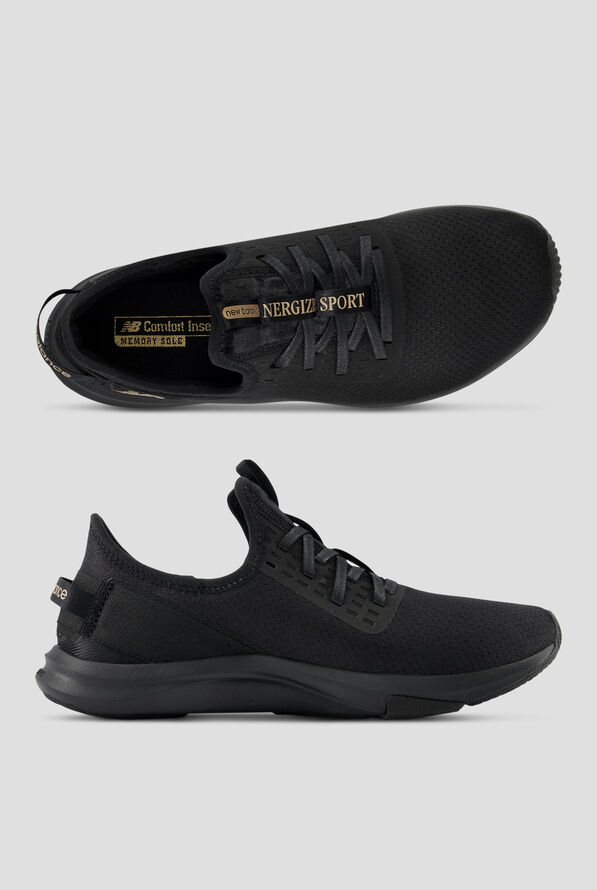 New Balance Women's DynaSoft Nergize Sport v2 Black/Gold Metallic Athletic Lace Up Nursing Shoes - null - 1