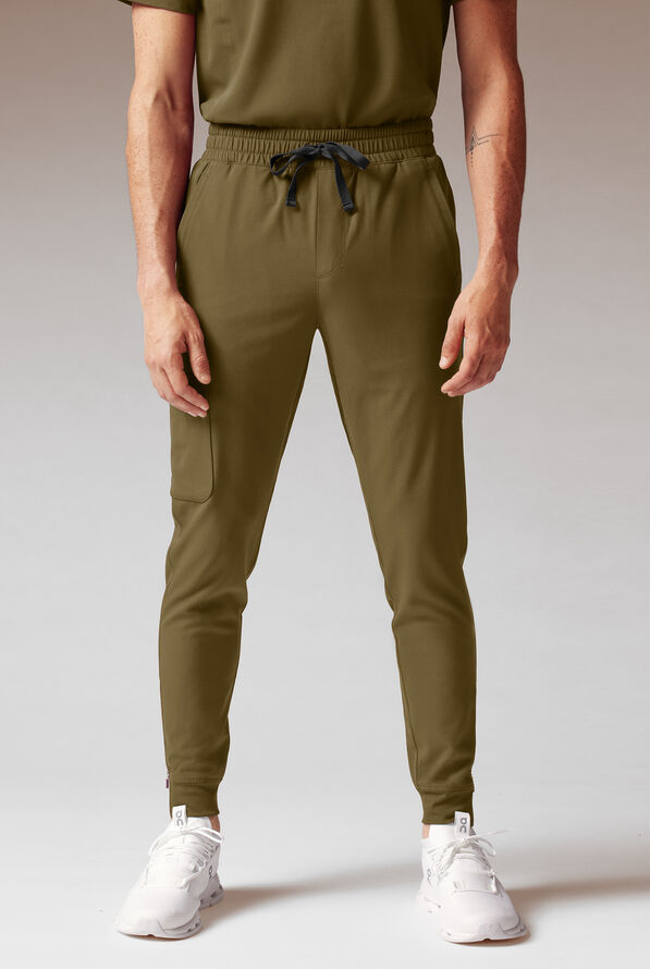 Hypothesis Tactical Men’s 9-Pocket Slim Leg Jogger Scrub Pant - Dark Moss - 1