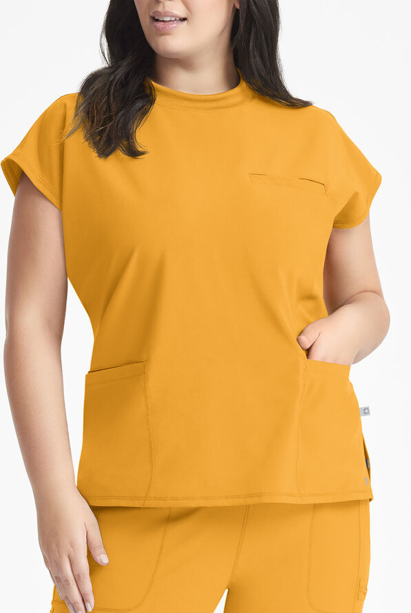 Blusa m&eacute;dica Cherokee Infinity STRETCH con mangas dolm&aacute;n y 4 bolsillos para mujer - Gold Rush - 2