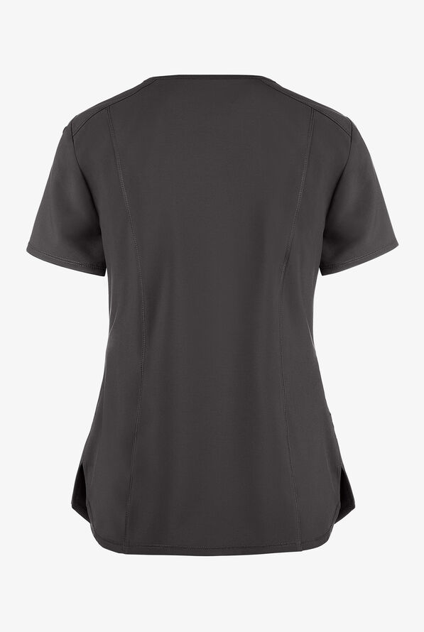 Infinity Women's 2-Pocket STRETCH V-Neck Scrub Top - Pewter - 3