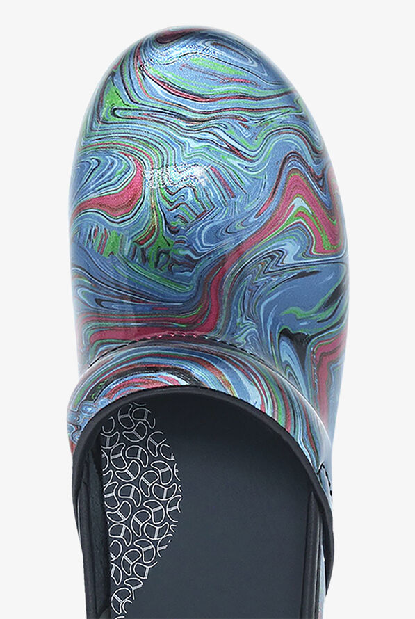 Dansko Women's XP 2.0 Marble Swirl Patent Leather Nursing Clogs - Blue - 2