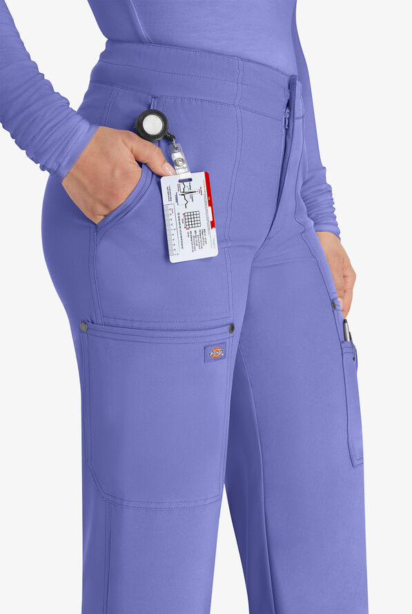 Dickies EDS NXT Women's 5-Pocket Straight Leg Cargo Scrub Pants - Ceil Blue - 3