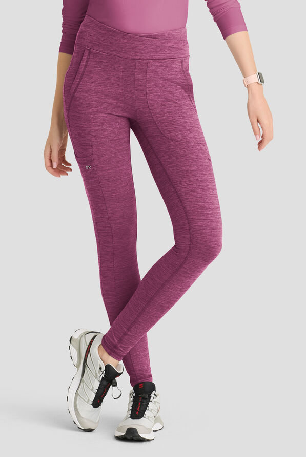 Calzas médicas Barco One Performance Knit Momentum STRETCH de tiro alto con 6 bolsillos para mujer - Dark Mauve Heather - 1