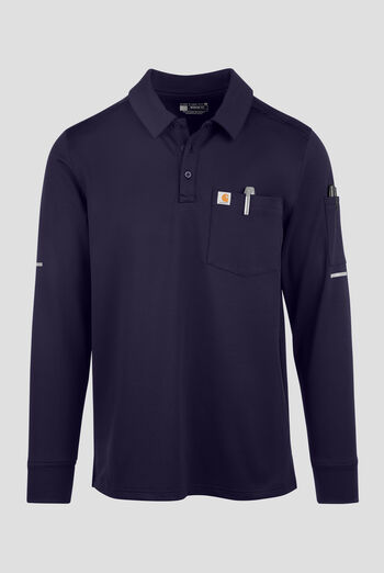 Camisa médica Carhartt Rugged Flex FLD & RSCU STRETCH estilo polo con tapeta a botones y 3 bolsillos para hombre