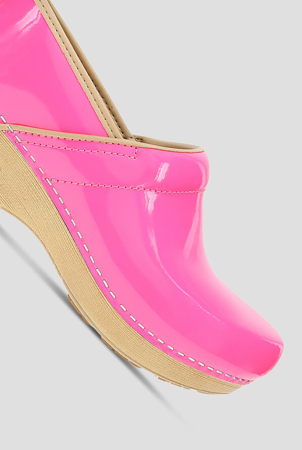Dansko Women's XP 2.0 Slip Resistant Pink Neon Patent Clog - null - 3