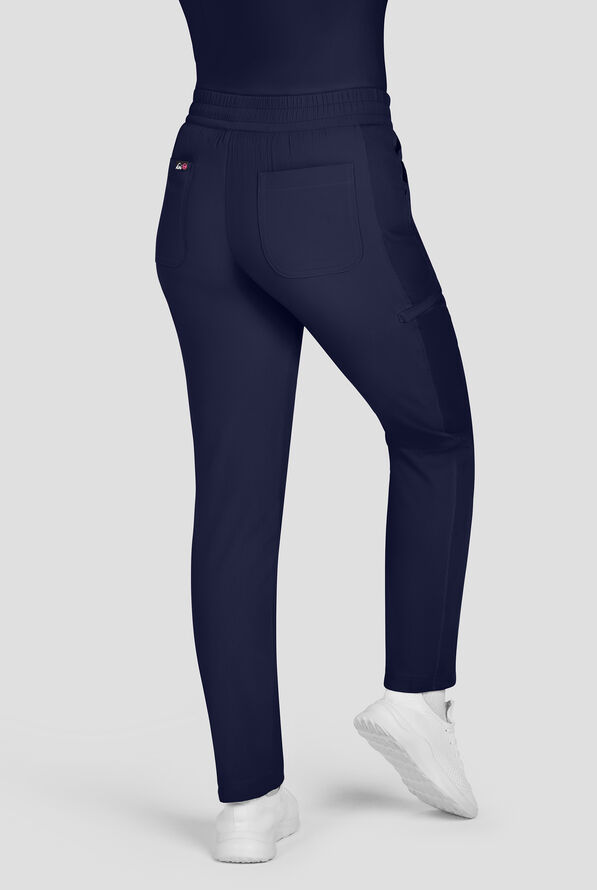koi Lite&trade; Chessa Women's 6-Pocket Straight Leg Drawstring Scrub Pants - Navy - 4