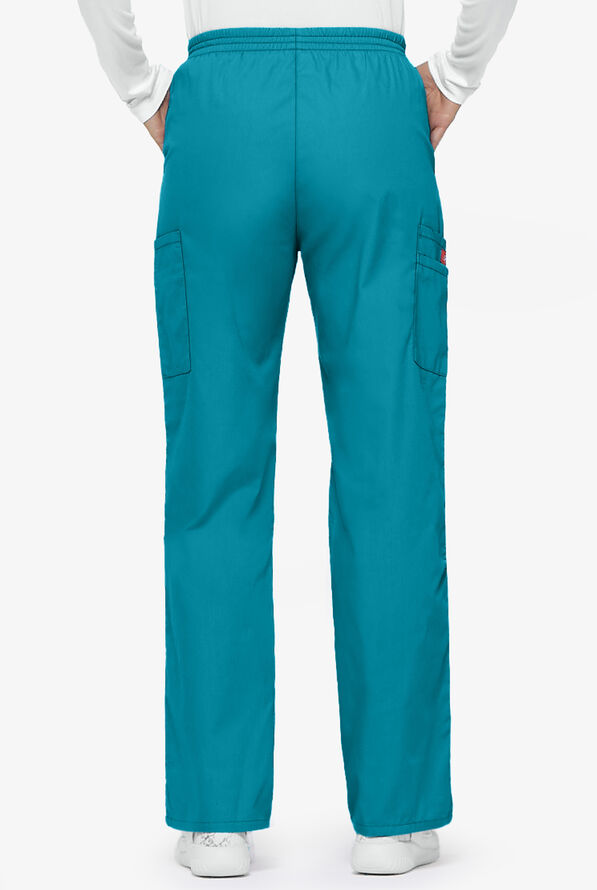 Dickies EDS Signature Women's 6-Pocket Classic Fit Pull-On Scrub Pants - Teal - 2