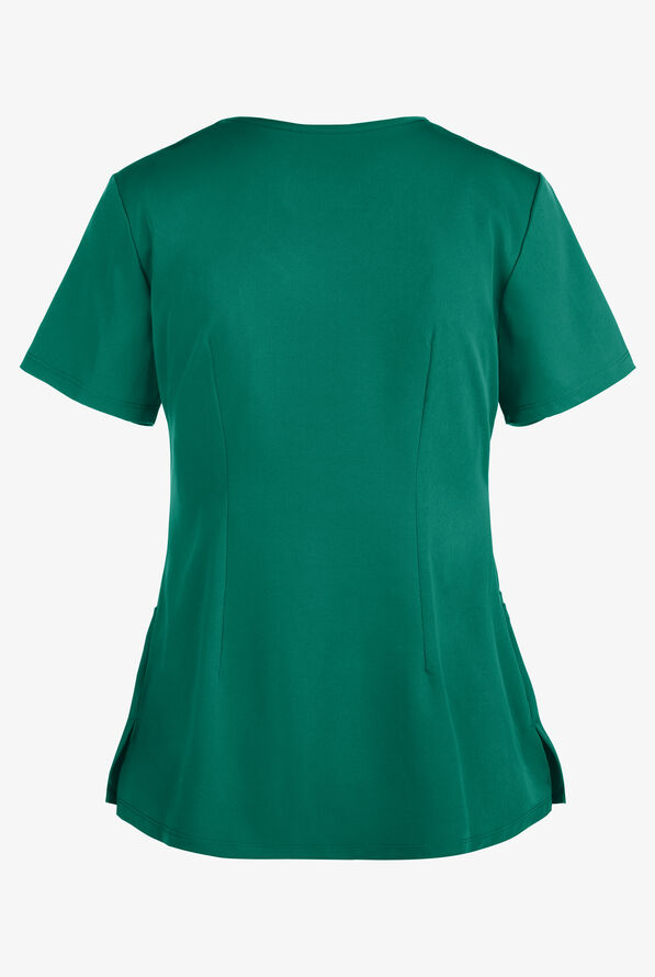 HH Works by Healing Hands Monica Women's 4-Pocket STRETCH V-Neck Scrub Top - Hunter - 3