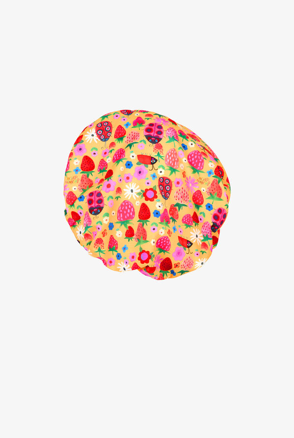 koi Basics Strawberries and Ladybugs Bouffant Scrub Hat - null - 2
