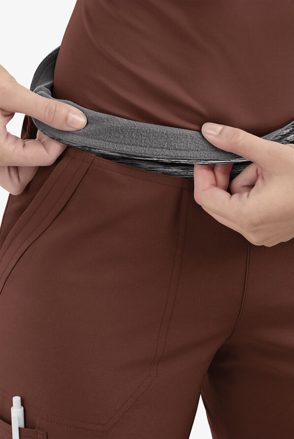 Pantal&oacute;n m&eacute;dico Easy STRETCH Sienna estilo yoga deportivo con 5 bolsillos para mujer - Double Espresso/Charcoal Melange - 3