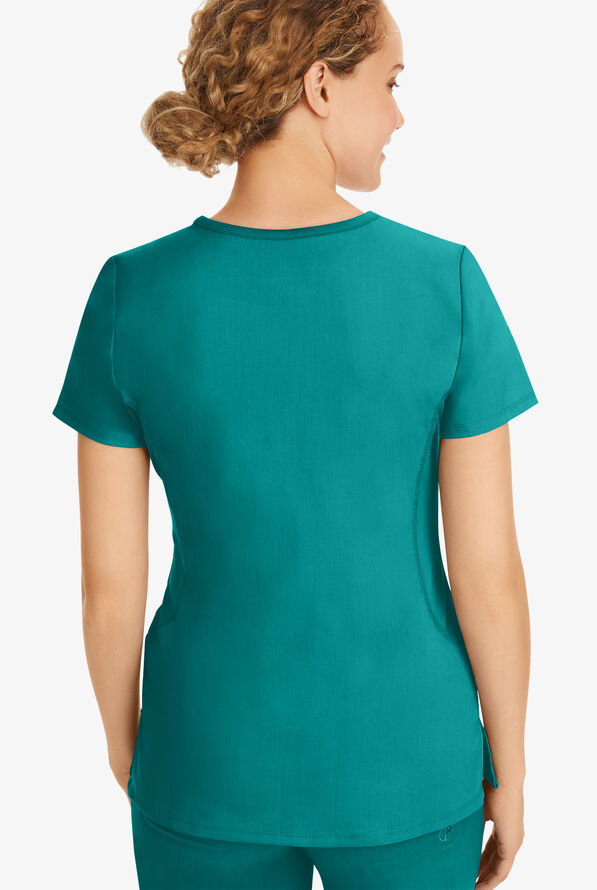 Healing Hands Purple Label Juliet Women's 2-Pocket STRETCH Princess Seam Scrub Top - Teal - 4