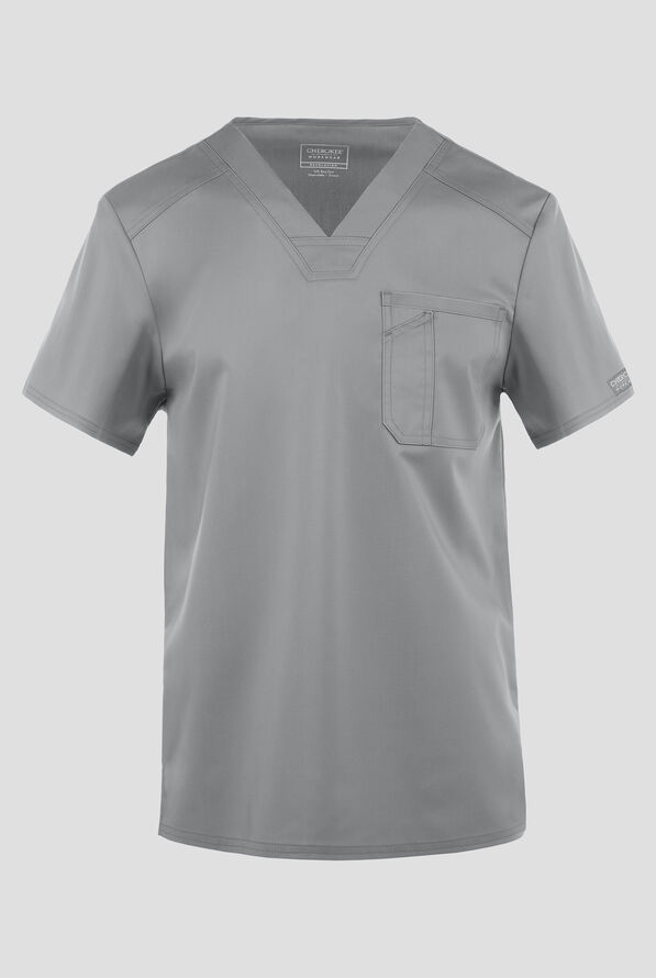 Camisa m&eacute;dica Cherokee Workwear Revolution con cuello en V y 1 bolsillo para hombre - Grey - 1