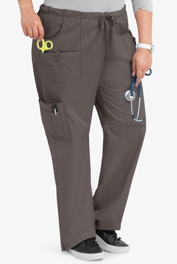 Pantal&oacute;n m&eacute;dico Butter-Soft STRETCH Tall con cord&oacute;n y 10 bolsillos para mujer - Cool Grey - 4