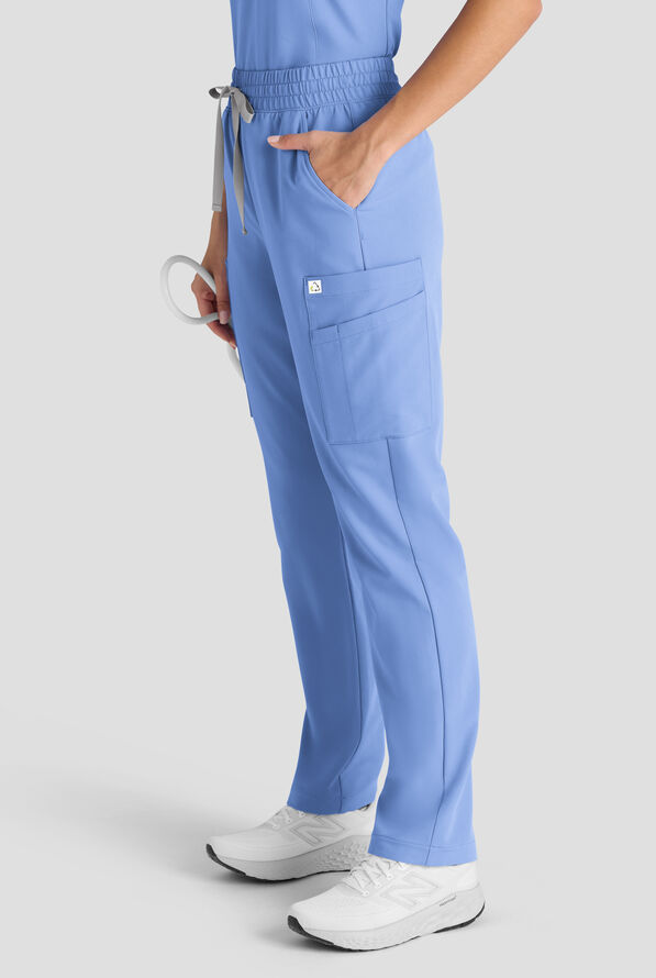 Pantal&oacute;n m&eacute;dico ReSurge Topaz con cord&oacute;n ajustable y 11 bolsillos para mujer - Ceil Blue - 4
