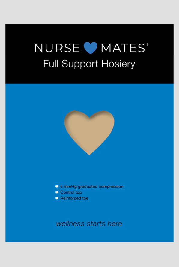 Nurse Mates "Feels Terrific" Women's 6 mmHg Full Support Nursing Pantyhose - Nearly Nude - 1