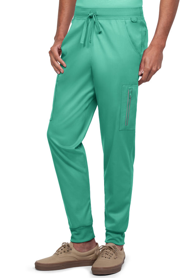 Advantage STRETCH Men's 9-Pocket Knit Waistband Jogger Scrub Pants - Bermuda Green - 1