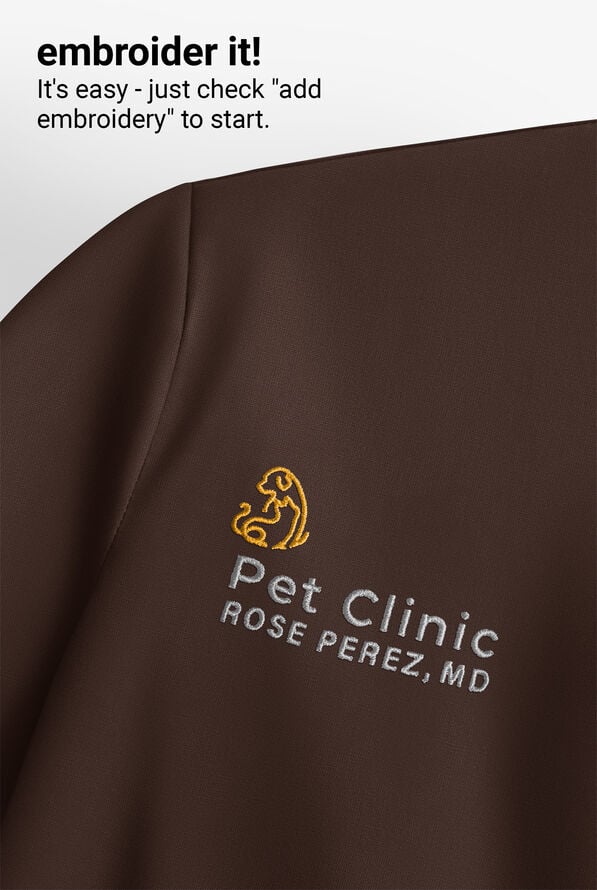 Blusa m&eacute;dica Healing Hands 360 Sandy STRETCH con cuello mao con cremallera y 2 bolsillos para mujer - Dark Chocolate - 4