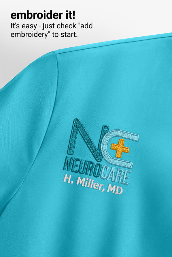 Cherokee Workwear Revolution Women's 3-Pocket STRETCH V-Neck Scrub Top - Turquoise - 4