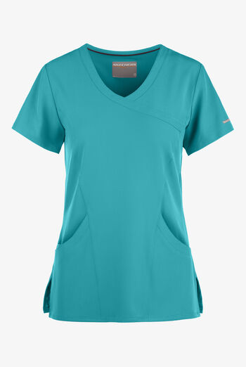 Blusa m&eacute;dica Skechers by Barco Reliance STRETCH estilo cruzado con 3 bolsillos para mujer