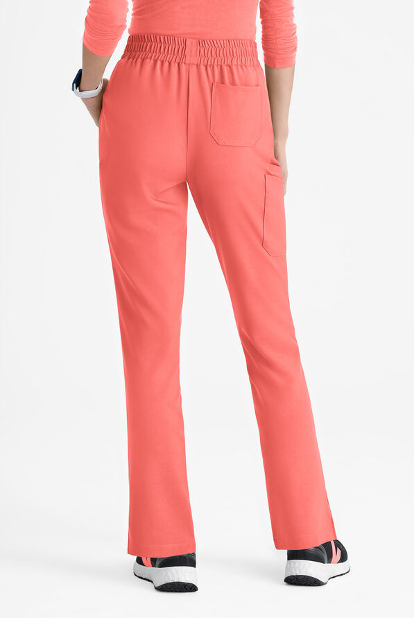 Grey's Anatomy by Barco Evolve STRETCH Cosmo Women's 6-Pocket Cargo Scrub Pants - Sunset Coral - 3
