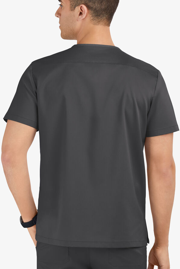 Advantage STRETCH Men's 6-Pocket V-Neck Scrub Top - Pewter - 3