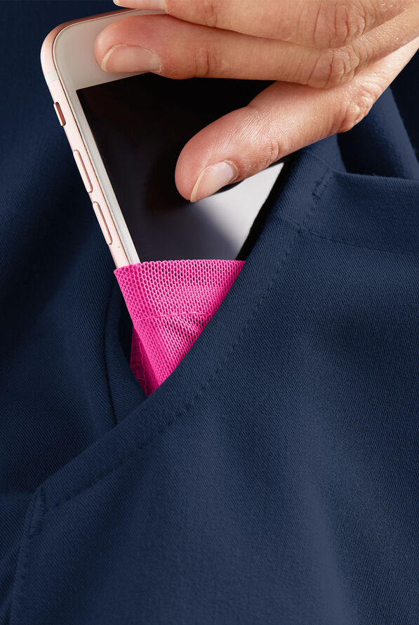 Blusa m&eacute;dica MOVEMENT by Butter-Soft Antares STRETCH con cuello en V y 6 bolsillos para mujer - Navy - 6