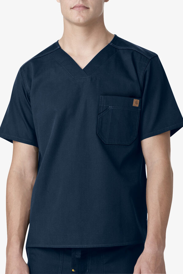 Carhartt Ripstop Men's 2-Pocket Utility Scrub Top - Navy - 3