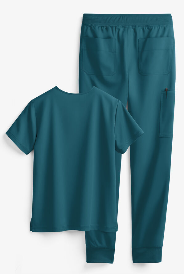 Tafford Active STRETCH Men's 5-Pocket Jogger Scrub Set - Caribbean Blue - 2