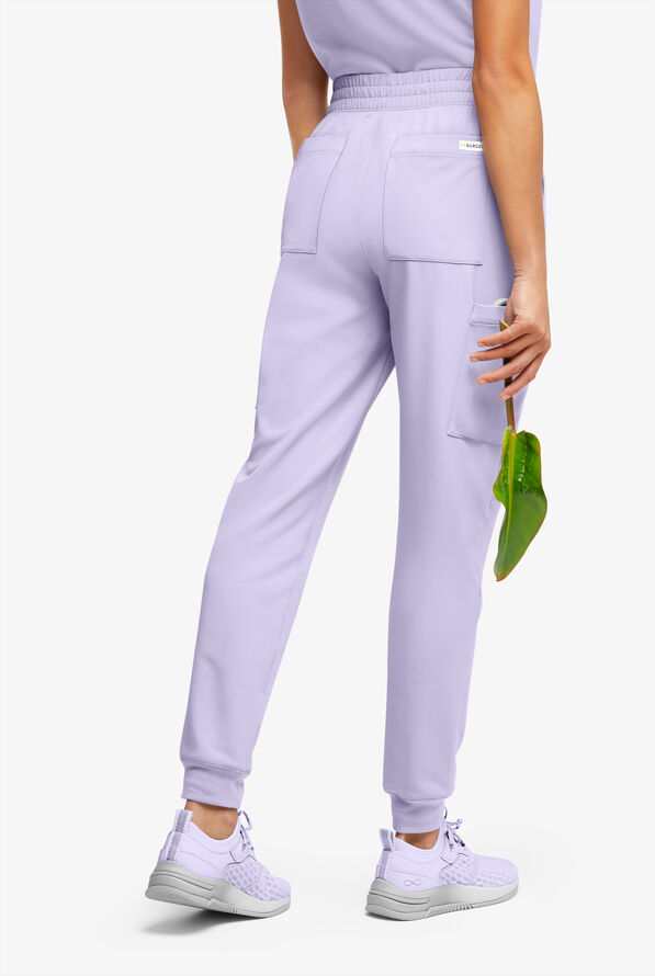 Pantal&oacute;n m&eacute;dico ReSurge Amber estilo jogger con piernas pitillo y 7 bolsillos para mujer - Soft Amethyst - 4