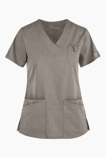 Blusa m&eacute;dica Butter-Soft STRETCH con cuello en V y 6 bolsillos para mujer
