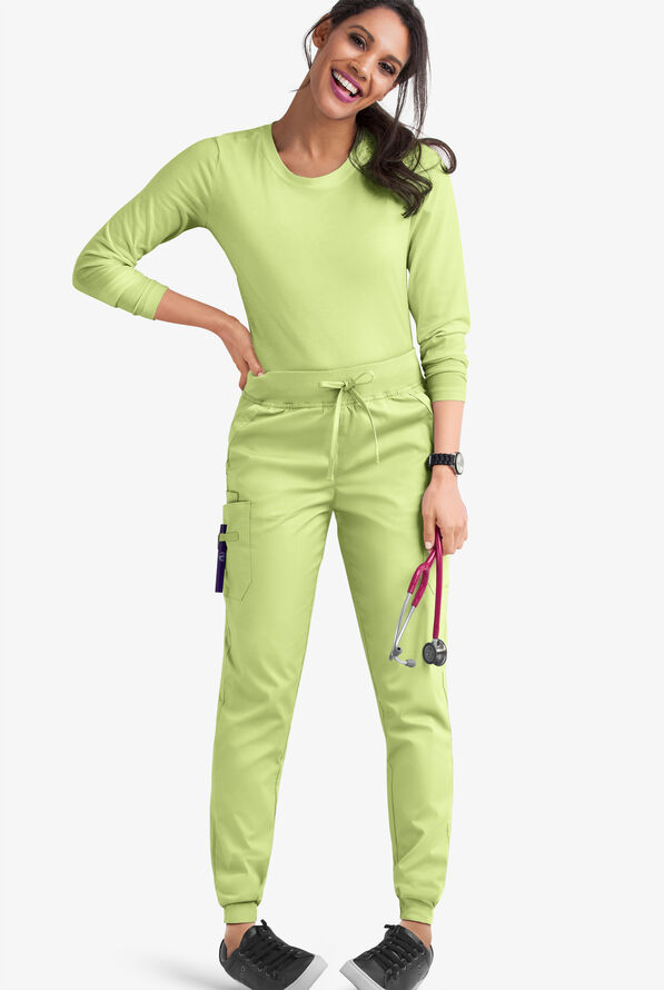 Pantalón médico UA Butter-Soft STRETCH tall estilo cargo jogger con 4 bolsillos para mujer - Cool Matcha - 2