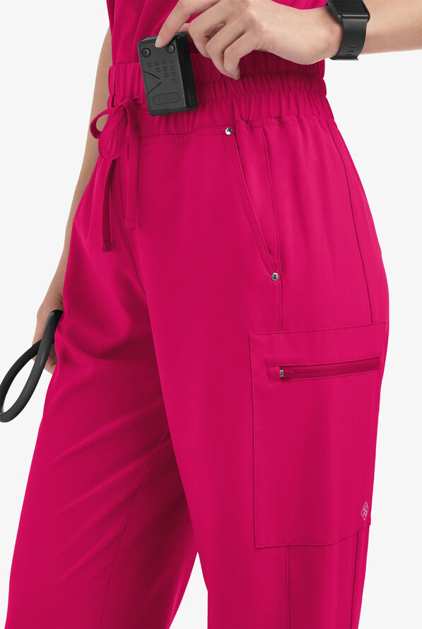 Easy STRETCH Ellie Women's 5-Pocket High Waisted Wide Leg Scrub Pants - Flirt - 2
