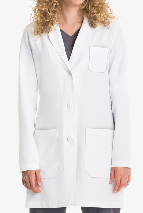 Grey's Anatomy by Barco Signature Brooke  Women's 32" 3-Pocket STRETCH Lab Coat - White - 2