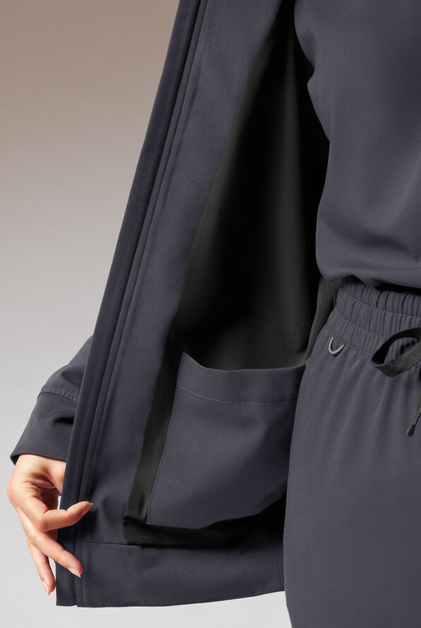 Hypothesis F-Zip Unisex Zip Front Scrub Jacket - Pewter/Jet Black - 5